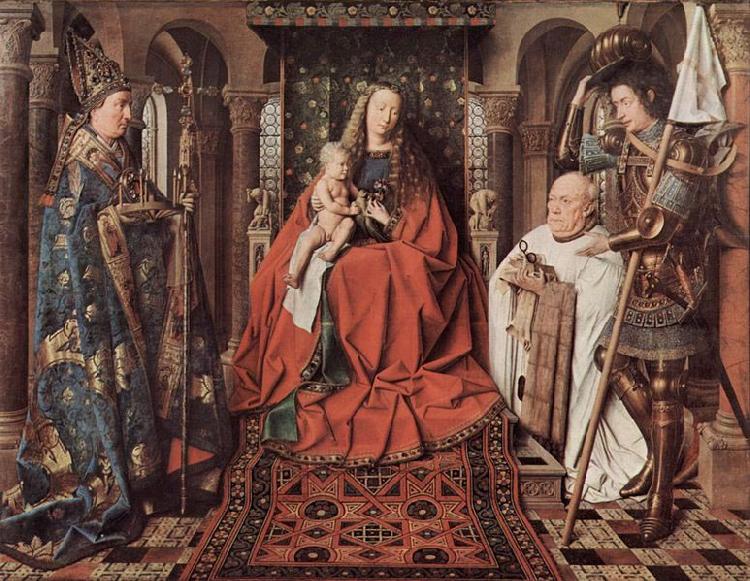 Jan Van Eyck Madonna des Kanonikus Georg van der Paele, mit Hl. Domizian, dem Hl. Georg und dem Stifter Paele